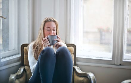 woman relaxing at home, stress free home tips