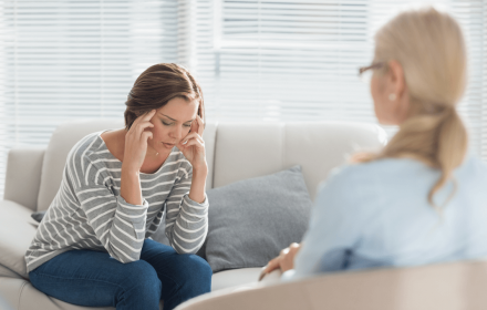 woman consulting a psychologist