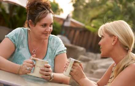 suicide prevention, two women chatting